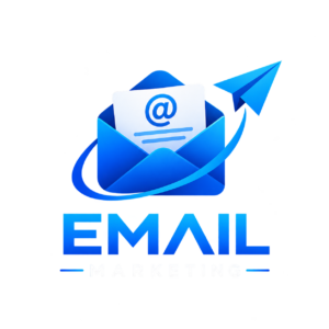glossy blue email marketing logo